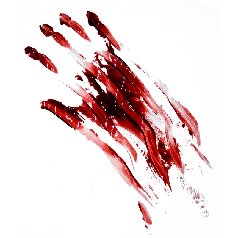 bloody handprint smear